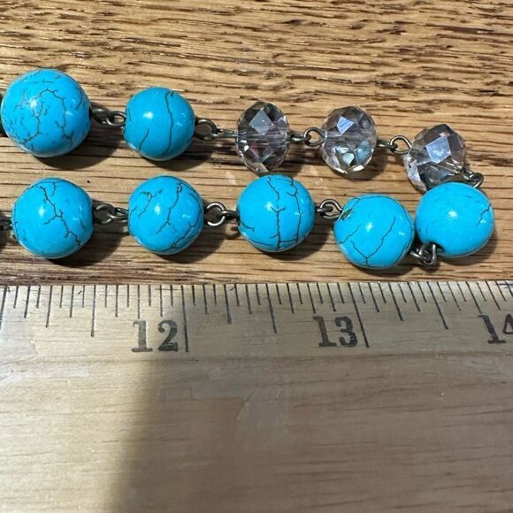Genuine Gemstone Necklace Matching Earrings & Bracelet Turquoise - Picture 3 of 6